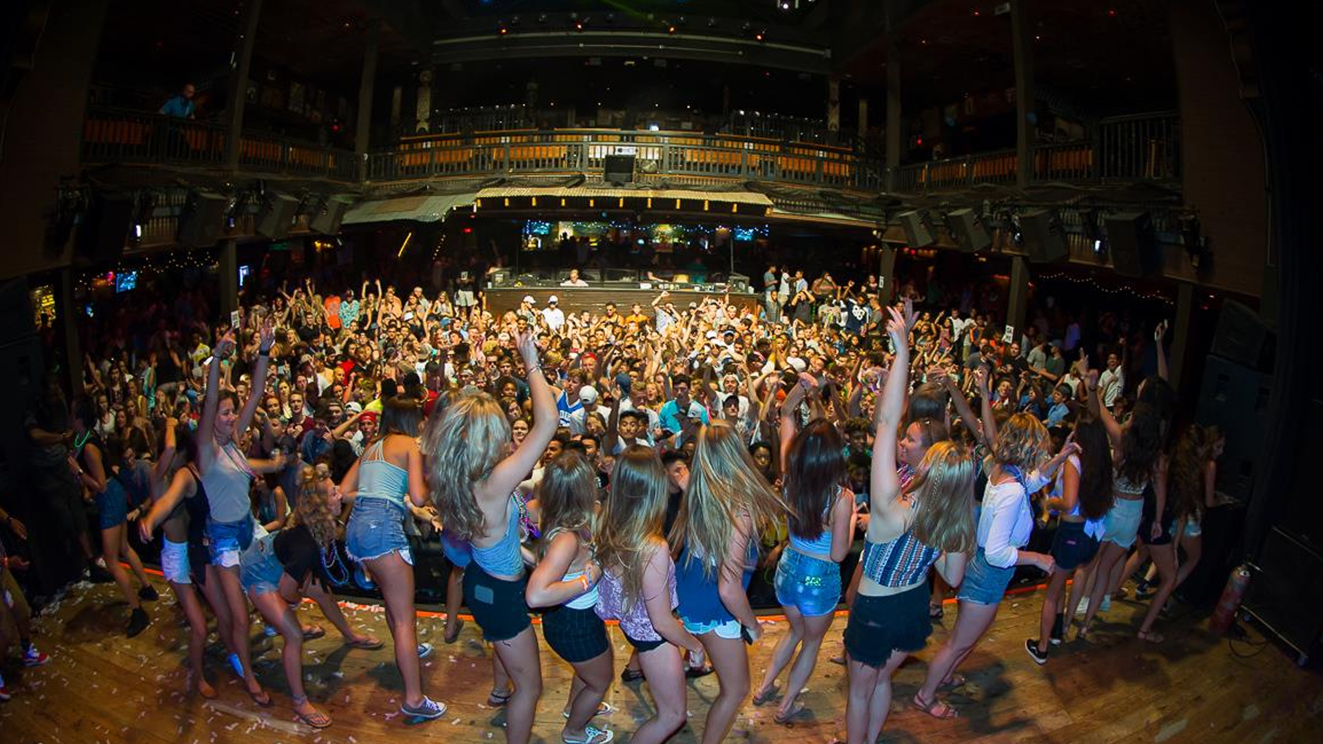 Packed dance floor at the Pardi Gras party during Myrtle Beach Senior Week