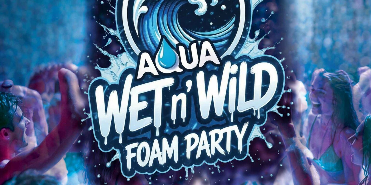 Aqua Wet n' Wild Foam Party artwork for Myrtle Beach Senior Week