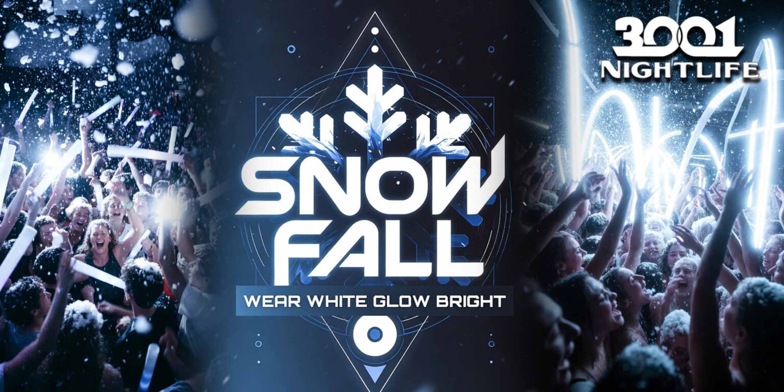 Snowfall Wear White Glow Bright party at 3001 Nightlife for Senior Week
